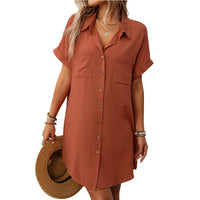 Women's Striped Cotton And Linen Dress Shirt