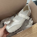 First Layer Cowhide Silver Genuine Leather Pumps