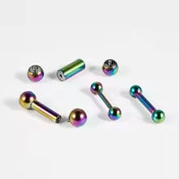 Large Size Internal Teeth Straight Rod Stainless Steel Earrings Body Ring