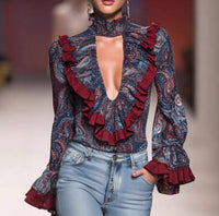Women's V-neck Versatile Fashion Chiffon Shirt Top
