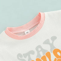 Children's Threaded Cotton Letter Raglan Triangle Romper