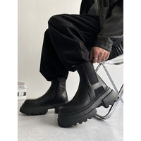 Autumn And Winter Leather Martin Boots High-top Leather Shoes Men's Shoes Fleece-lined
