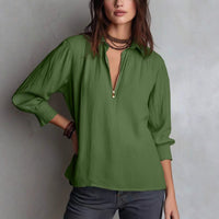 Womens Western-style Shirt-collar Pullover