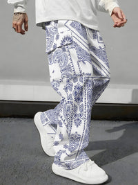Pink Camo Cargo Pants Printed Design Trendy Casual Loose-Fit Versatile And Breathable Trousers