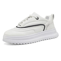 Versatile Student PU Leather Sports Height Increasing Leisure Thick Bottom Bread Shoes