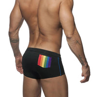 Simple Fashion Men's Rainbow Pocket Printed Boxer Swimming Trunks