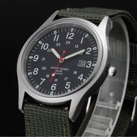 Watches Fabric Band Military Calendar Army Clock