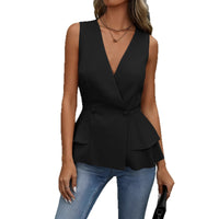 Women's Fashion Sleeveless Slim-fit Lace Trim Top