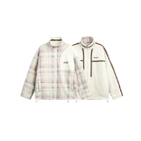 Preppy Style Plaid Double-sided Wear Winter Cotton Dress Women's Vintage Lamb Wool Coat