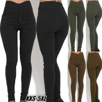 Explosive Button Sexy Bottoming Women's Trousers Stretch Pants