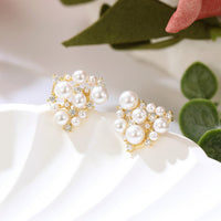 14K Real Gold Plating Light Luxury Pearl Shell Pearl Zircon Gold Plated High Color Retaining Earrings Ear Studs