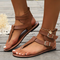 Korean Style Summer New Low Heel Flip Toe Roman Women's Shoes