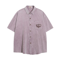 Letter Pocket Embroidered Casual Shirt
