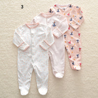 Three New Baby One Piece Rompers With Long Sleeves And Feet