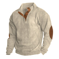 Spring And Autumn European Size Men's Outdoor Casual Stand Collar Long-sleeved Sweater