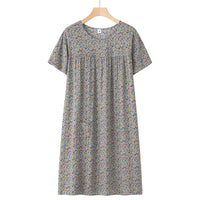 Women's Thin Loose Cotton Silk Short-Sleeve Dress