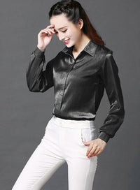 This Mulberry Silk Shirt Has A Slim And Form-fitting Texture Made Of Real Silk
