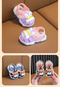 Summer Baby Plastic Toddler Shoes Closed Toe Non-slip Cute Super Soft Velcro Baby Cartoon Indoor And Outdoor Sandals