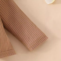 Baby Girl Sunken Stripe Long Sleeve Flared Pants Three-piece Set