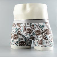 Cartoon Men's Boxer Panties Ice Silk Print Floral Mid-waist Breathable Boxers