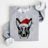 Christmas Puppy Print Polyester Round Neck Sweatshirt Unisex