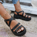 Platform All-match Hollowed-out Mid-heel Strappy Sandals
