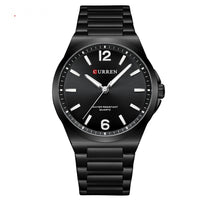 Men's Simple Waterproof Quartz Wristwatch With Steel Band Business Style