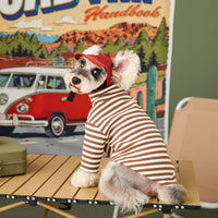 Cat's Two-piece Striped High-neck Bottom Shirt