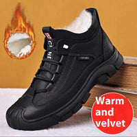 Winter Fleece-lined Thick High Waist Casual Cotton-padded Shoes Men's Hiking Shoes