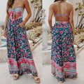 Ladies Fashion Print Sexy Beach Jumpsuit