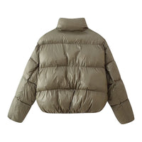 Womens Stylish Versatile And Warm High-neck Cotton Coat