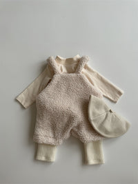 Baby Thickened Fleece Overalls Boy Baby Bodysuit Shorts