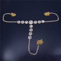Card Diamond Sexy Round Rhinestone Panties Body Chain