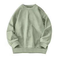 Round-neck Solid-color Suede-fleece Hoodie