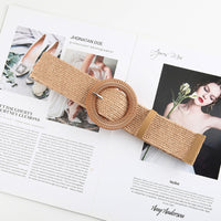 Cotton And Linen Straw Woven Belt Women