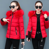 Thicken Big Fur Collar Plus Size Fat Sister Cotton-padded Coat