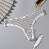Women's Simple Solid Color Sports Breathable Lace Underwear