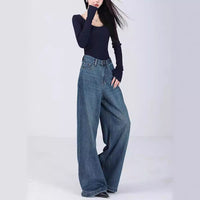 Women's Loose Jeans Straight Mopping Pants