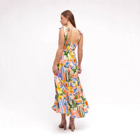 Fashionable Printed Casual Resort-Style Linen Dress