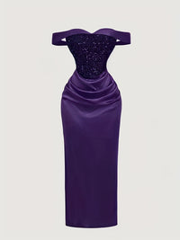 Women's Fashionable Sequined Strapless Bodycon Dress