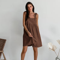 Womens Lightweight Cotton-linen Cami Nightdress