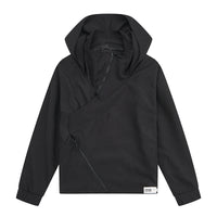 Diagonal Zipper Hooded Coat Loose For Men And Women