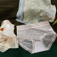 Women's Ultra-thin Ice Silk Lace Underwear Mid Waist Sexy Seamless