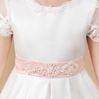 Stylish White Satin Dress With Temperament