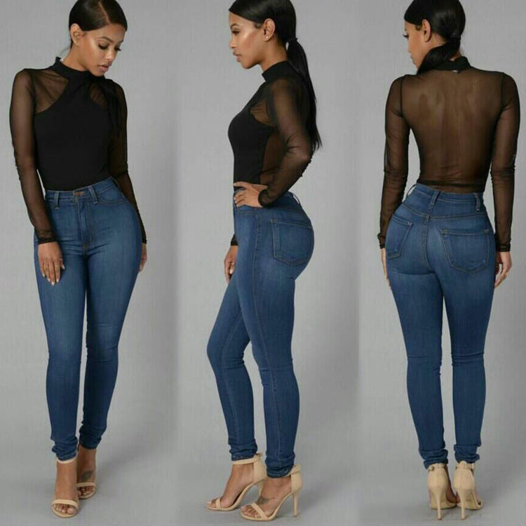 Women's Denim High Waist Stretch Slim Fit Skinny Pants