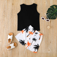 Boys' Summer Sportswear Two-piece Set Vest Shorts Set