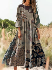 Mint Floral Boho V-Neck Maxi Dress