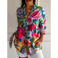 Womens Trendy Long-sleeve Printed Maxi Shirt