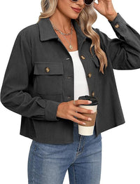 Short Corduroy Button Navel Jacket Short Coat Cross Border