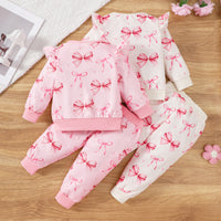 Baby's Cute Butterfly Print Sweater Trousers Suit